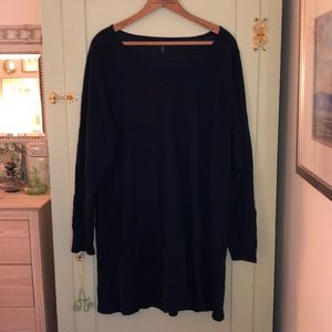 Navy lightweight merino wool tunic